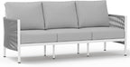 Aluminum Outdoor Patio Couch, 3 Seats HDPE Rope Patio Sofa by Oasbira