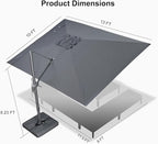 PURPLE LEAF 10' X 13' Rectangle Patio Umbrella - Image 9
