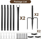 2 Pack String Light Poles for Outside, Thickened Metal Lights Hanger Pole - Image 7