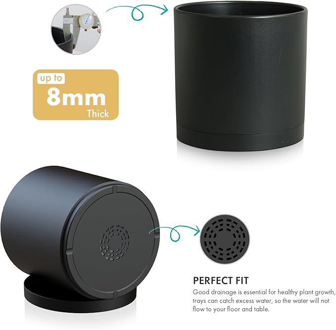 12 inch Large Deep Plant Pots for Outdoor Indoor Plants, Tall Cylinder Flower - Image 3