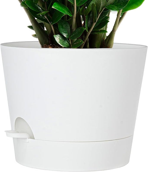 12inch Large Self Watering Plant Pot, Plastic Cylinder Planter by SwinDuck