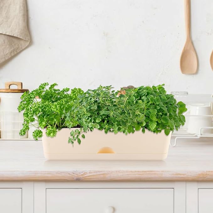 6 Pack Rectangle Planter 16x4.4 Inch Window Boxes Planters Rectangular Large - Image 2