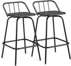 VINGLI 2 PCS Outdoor Swivel Bar Stools, 30 Inch Metal Barstools by VINGLI