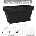 Window Box Planter, 6 Packs 17 Inches Rectangle Planters Box - Image 3