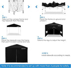 OASISHOME One Push Setup Pop-up Gazebo Portable Canopy Tent 10'x10', - Image 5