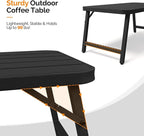 VINGLI Outdoor Folding Coffee Table, Rectangle Drainable Iron Patio Table - Image 5