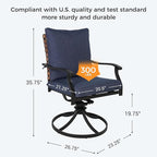 Grand patio 2-Piece Outdoor Dining Chair Set, 2 Leather-Look Wicker 360-Degree - Image 5