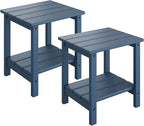 GarveeLife Adirondack Outdoor Side Table 18 x 15 in, HDPE 2-Tier Patio Side by GarveeLife