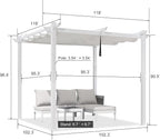 PURPLE LEAF 10' x 10' Aluminum Outdoor Pergola White Wind-Resistant Retractable - Image 2