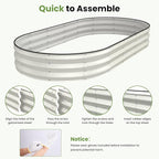 Galvanized Raised Garden Bed 8x4x1 FT, Oval Metal Raised Garden Bed Outdoor - Image 7
