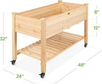 Best Choice Products Raised Garden Bed 48x24x32-inch Mobile Elevated Wood - Image 7