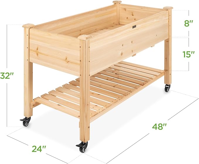 Best Choice Products Raised Garden Bed 48x24x32-inch Mobile Elevated Wood - Image 7