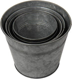 Briful 5 Size Galvanized Buckets Rustic Farmhouse Metal Bucket Galvanized - Image 6