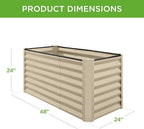 Best Choice Products 4x2x2ft Outdoor Metal Raised Garden Bed, Deep Root Box - Image 3