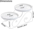 2 Tier White Plant Stand, Metal Flower Stand Indoor Outdoor, Anti-Rust Iron - Image 4