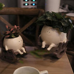Smily Face Planter Pot Cute Resin Flower Head Planters - Image 6