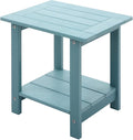Double Adirondack Side Table Weather Resistant, Outdoor Rectangular End Table by Meluvici