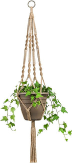 Mkono 4 Pack Macrame Plant Hangers Indoor Hanging Planter Basket Decorative - Image 4