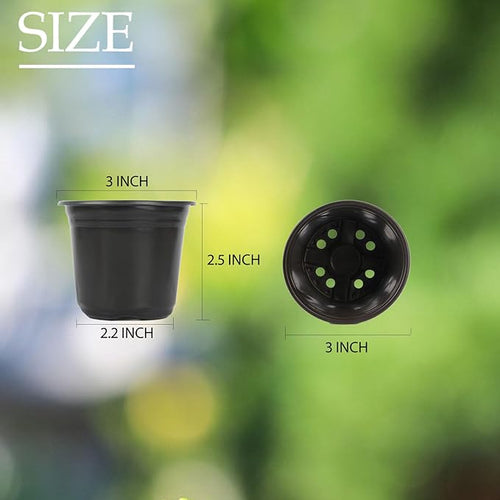 100 Packs Nursery Pots, 3 Inches Plastic Nursery Pots - Image 2