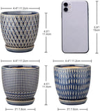 Oairse 4 inches Ceramic Planter Pots 3 Set of Small Round Flower Pots - Image 5