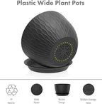 12/10/9 inch Large Plant Pots, 3 Pack Wide Flower Pots - Image 4