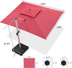 PURPLE LEAF 10' X 13' Patio Umbrella Outdoor Rectangle Umbrella Large - Image 9