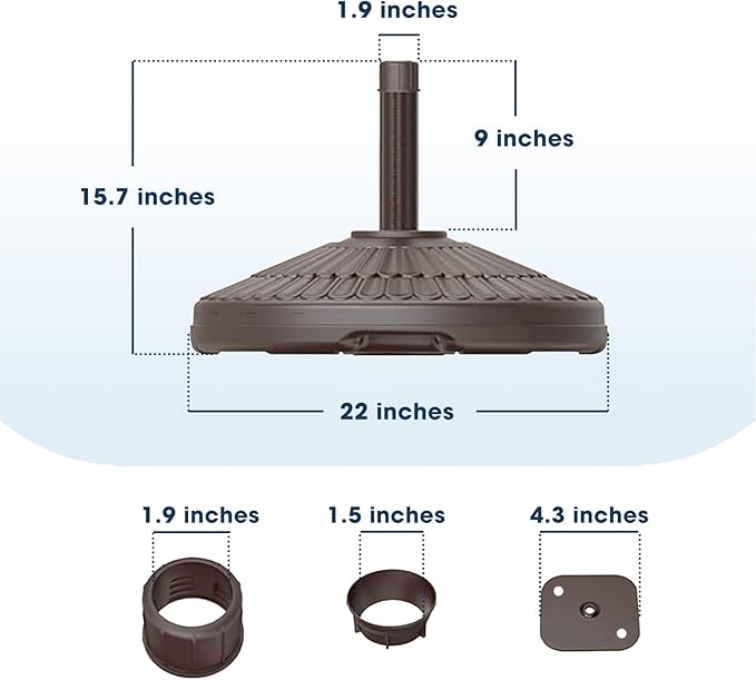 wikiwiki 80 Lbs HDPE Round Patio Umbrella Base, Weighted Umbrella Stands Fits - Image 2