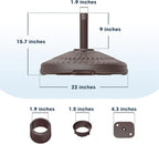 wikiwiki 80 Lbs HDPE Round Patio Umbrella Base, Weighted Umbrella Stands Fits - Image 2