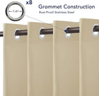 PureFit Outdoor Curtains for Patio Waterproof Weatherproof, UV Resistant - Image 4