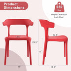 VECELO 4 Pack Plastic Stacking Chairs, Stackable Dining Chairs - Image 3