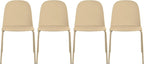 2xhome Set of 4 Modern Stackable Armless Dining Chairs | Plastic Shell Seat by 2xhome