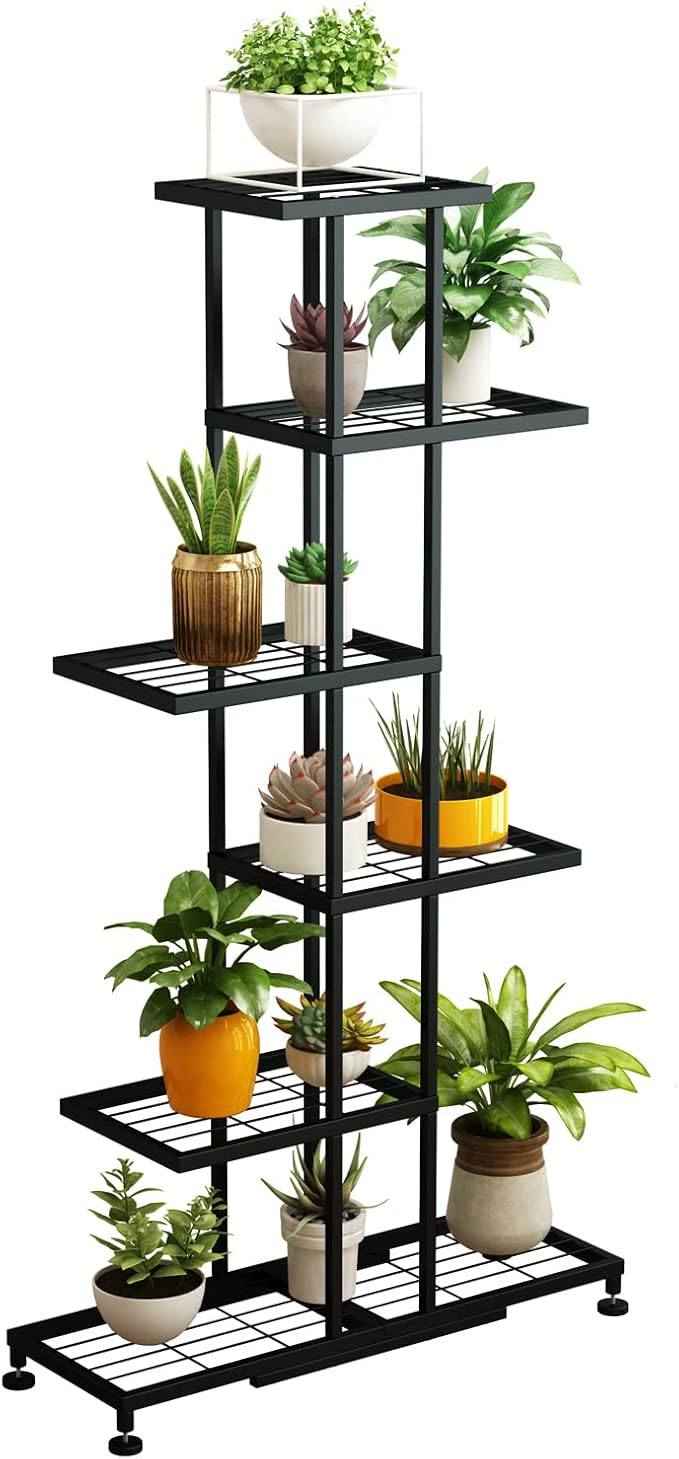 Metal Plant Stand, 6 Tier 12 Potted, Upgrade Multiple Plant Rack Shelf Organizer by Twhep