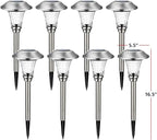 GIGALUMI Solar Pathway Lights, 8 Pack Solar Light Outdoor Waterproof, Glass - Image 8