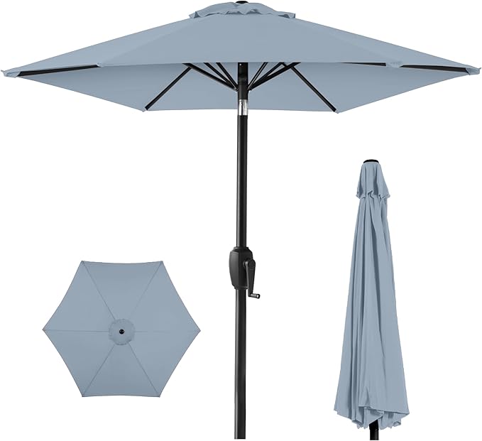 Best Choice Products 7.5ft Heavy-Duty Round Outdoor Market Table Patio Umbrella by BestChoiceProducts