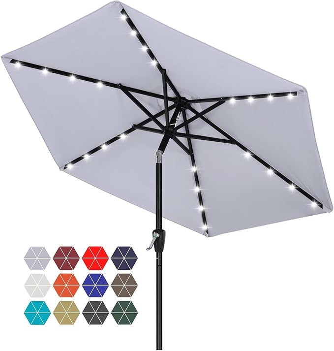 ABCCANOPY Durable Solar Led Patio Umbrellas by ABCCANOPY