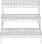Garden 4 you 3 Tiers Metal Plant Stand, Rectangular Ladder Flower Pots Outdoor by Garden4you