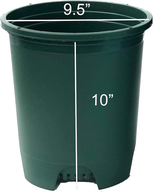 3 Gallon 10-Pack Nursery Pot Green Plastic Planters - Image 2