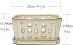 W&W Orchid Pot with Holes and Saucer - Image 5