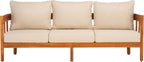 SAFAVIEH Outdoor Collection Owen Acacia Solid Wood Natural/Taupe Cushion by SAFAVIEH