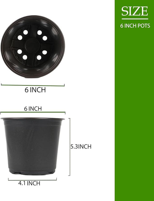 100 Packs 6 Inch Nursery Pots, 4 5 6 Inches Plastic Nursery Pots - Image 2