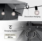 LAUSAINT HOME Semi-Permanent Outdoor Patio Gazebo 10'x10', Heavy Duty Party - Image 7