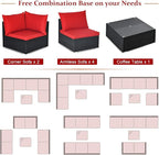Tangkula 7 Piece Patio Furniture Set, Outdoor Sectional Sofa w/Pillows and - Image 7