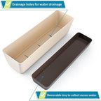 Skelang 3 Pcs Rectangular Plant Pot, 16.7" Flower Planter Box, Windowsill - Image 4