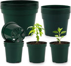15 Pack 4/6/8 Inch Plant Nursery Pots, Sturdy Plant Pots by RooTrimmer