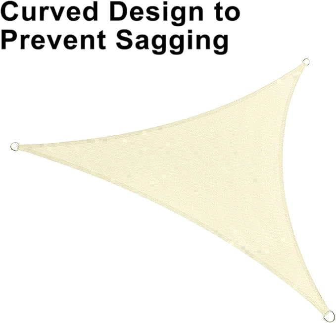 LOVE STORY Custom Size 5'x6'x7.8' Butter Cream Sun Shade Sail Right Triangle - Image 6