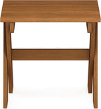 Furinno Tioman Outdoor Side Table Flower Stand, Dark Red Meranti Hardwood - Image 6