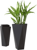 Outsunny Set of 3 Tall Planters, MgO Indoor Outdoor Planters by Outsunny