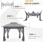 COOSHADE 13x13 Pop Up Gazebo Tent Outdoor Canopy Patio Shelter - Image 4