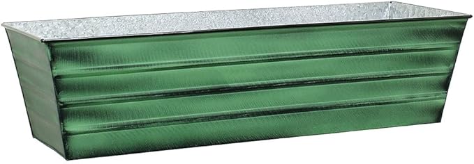 Achla Designs Galvanized Window Flower Box Planter-Green-Large by ACHLADesignsHomeGarden