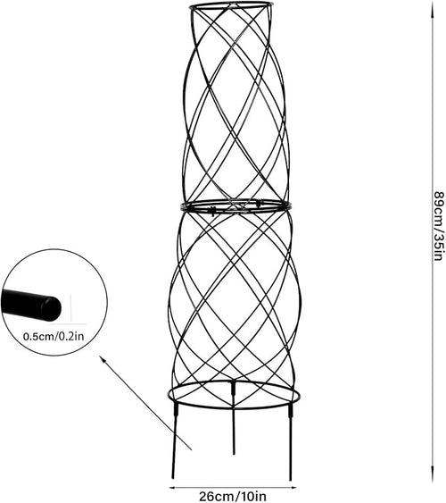 35-Inch Metal Garden Obelisk Trellis - Image 2